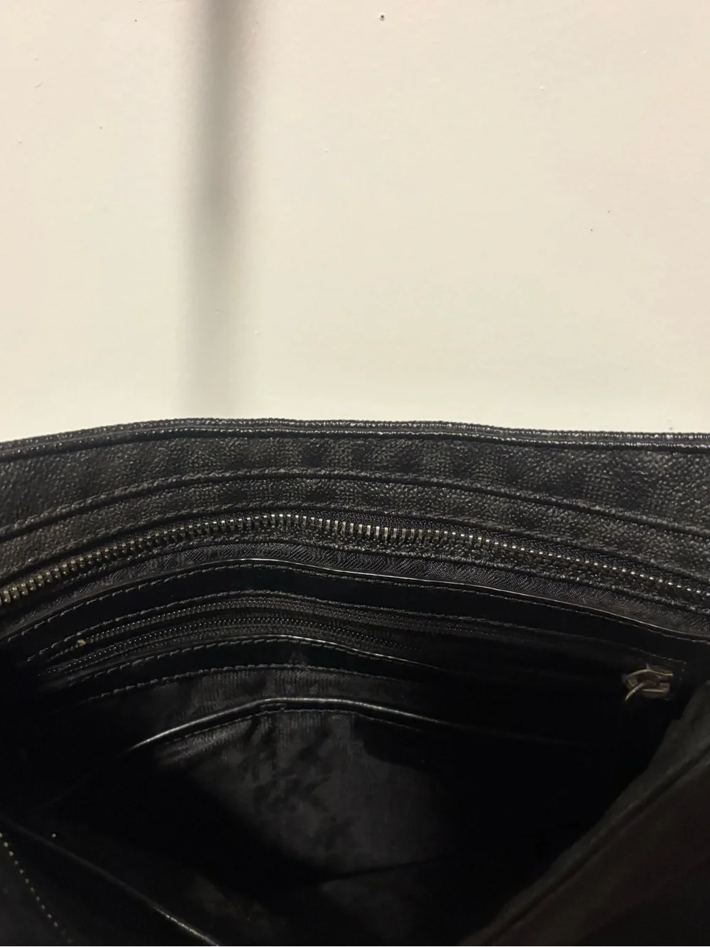 Michael Kors Black Signature Shoulder Bag with Logo Plate